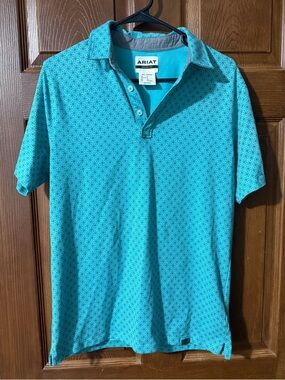 Ariat Men’s Teal Micro-Pattern Polo